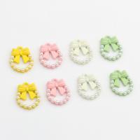 Zinc Alloy Pendants with Plastic Pearl Bowknot painted DIY nickel lead & cadmium free Sold By PC