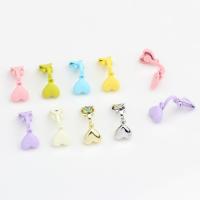 Zinc Alloy Earring Clip Component Heart plated DIY & with painted nickel lead & cadmium free Sold By PC