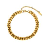 Stainless Steel Jewelry Bracelet 316L Stainless Steel with 1.97inch extender chain Vacuum Ion Plating fashion jewelry & for woman golden Sold Per Approx 8.66 Inch Strand
