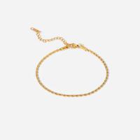 Stainless Steel Anklet, 304 Stainless Steel, with 2.56inch extender chain, Vacuum Ion Plating, fashion jewelry & for woman, golden, 2mm, Sold Per Approx 7.48 Inch Strand