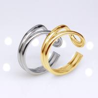 304 Stainless Steel Open Finger Ring, Vacuum Ion Plating, fashion jewelry & Unisex, more colors for choice, 12mm,4mm, Sold By PC