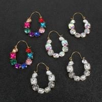 Tibetan Style Drop Earrings, plated, fashion jewelry & for woman & with rhinestone, more colors for choice, nickel, lead & cadmium free, 40x50mm, Sold By Pair