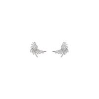 Zinc Alloy Stud Earring Wing Shape silver color plated fashion jewelry & for woman & with rhinestone silver color nickel lead & cadmium free Sold By Pair