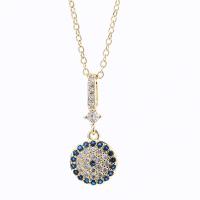 Cubic Zircon Micro Pave Brass Necklace, real gold plated, micro pave cubic zirconia & for woman, 27x12mm, Length:Approx 17.7 Inch, Sold By PC