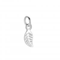 925 Sterling Silver Pendant, Leaf, plated, more colors for choice, 11x3mm, Sold By PC