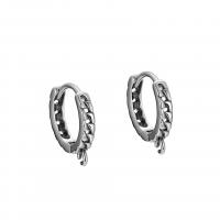 925 Sterling Silver Huggie Hoop Earring, fashion jewelry & for woman, 12mm, Sold By Pair