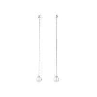 Freshwater Pearl Earrings 925 Sterling Silver with Shell Pearl plated fashion jewelry & for woman 86.50mm Sold By Pair
