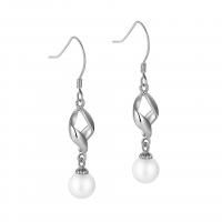 Freshwater Pearl Earrings 925 Sterling Silver with Shell Pearl plated fashion jewelry & for woman 38mm Sold By Pair