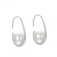 Boucles d'oreilles en perles d'eau douce, Argent sterling 925, avec Shell Pearl, Placage, bijoux de mode & pour femme, plus de couleurs à choisir, 25mm, Vendu par paire