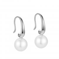 Freshwater Pearl øreringe, 925 Sterling Sølv, med Shell Pearl, forgyldt, mode smykker & for kvinde, flere farver til valg, 25mm, Solgt af par