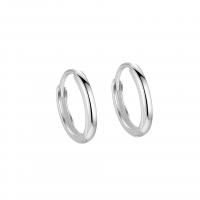 925 Sterling Silver Huggie Hoop Earring plated & for woman 13mm Sold By Pair