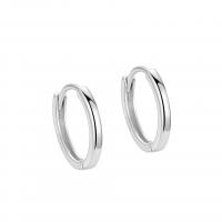 925 Sterling Silver Huggie Hoop Earring plated & for woman 16mm Sold By Pair