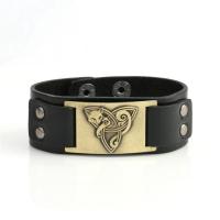 Leather Cord Bracelet, with Tibetan Style, Fox, plated, fashion jewelry & Unisex, more colors for choice, 238x30mm, Sold By PC