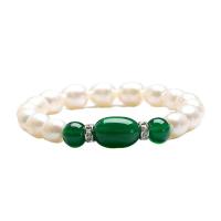 Freshwater Cultured Pearl Bracelet, Freshwater Pearl, with Agate & Tibetan Style, fashion jewelry & for woman, more colors for choice, 7-8mm, Length:Approx 6.3 Inch, Sold By PC
