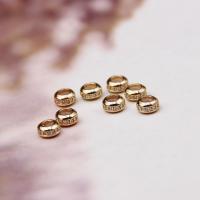 Messing Stopper-Perlen, 18K vergoldet, DIY & Micro pave Zirkonia, 6x3mm, Bohrung:ca. 1.5mm, verkauft von PC