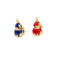 Brass Jewelry Pendants Calabash gold color plated Hand-Painted Enamel Glaze Sold By PC