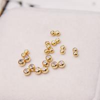 Mässing Stopper Pärlor, med Silikon, 18K guldpläterad, olika storlek för val, Hål:Ca 1.5mm, Säljs av PC