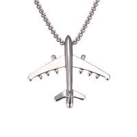 Stainless Steel Sweater Chain Necklace, 316L Stainless Steel Chain, with Tibetan Style pendant, Airplane, plated, Unisex & different styles for choice, metallic color plated, 14x38mm, Length:Approx 27.55 Inch, Sold By PC