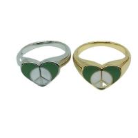 Brass δάχτυλο του δακτυλίου, Ορείχαλκος, επιχρυσωμένο, διαφορετικό μέγεθος για την επιλογή & για τη γυναίκα & σμάλτο, περισσότερα χρώματα για την επιλογή, Sold Με PC