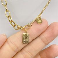 Titanium Steel Necklace 12 Signs of the Zodiac 18K gold plated & for woman & enamel Length Approx 17.71 Inch Sold By PC