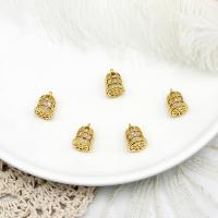 Cubic Zirconia Micro Pave Brass Pendant, Cage, 18K gold plated, micro pave cubic zirconia & for woman, 9x12mm, Sold By PC
