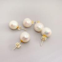 Boucles d'oreilles en perles d'eau douce, perle d'eau douce cultivée, bijoux de mode & pour femme, 10-11mm, Vendu par paire