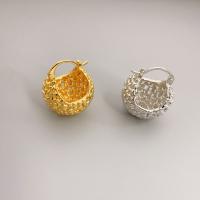 Messing Leverback Ohrring, 18 K vergoldet, Modeschmuck & für Frau & hohl, keine, frei von Nickel, Blei & Kadmium, 18mm, verkauft von Paar