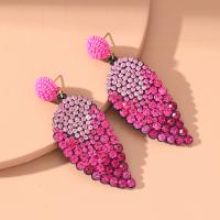 Rhinestone Earring, Tibetan Style, fashion jewelry & different styles for choice & for woman & with rhinestone, more colors for choice, nickel, lead & cadmium free, 88x30mm, Sold By Pair