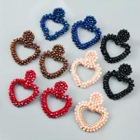Akryl šperky náušnice, Zinek, s Polyester & Akryl, Srdce, módní šperky & pro ženy, více barev na výběr, 54x45mm, Prodáno By Pair