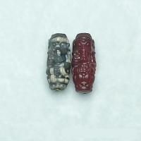 Natural Tibetan Agate Dzi Beads, barrel, polished, DIY & carved & different size for choice, more colors for choice, 2PCs/Bag, Sold By Bag