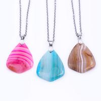 Agate Jewelry Pendants, Unisex, more colors for choice, 23x31mm, Sold By PC