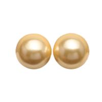 South Sea Shell Earring, Shell Pearl, with Brass, Round, silver color plated, different size for choice & for woman, golden, Sold By Pair