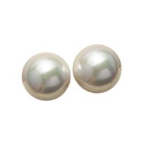 South Sea Shell Earring, Shell Pearl, with Brass, Round, silver color plated, different size for choice & for woman, white, Sold By Pair