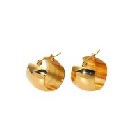 Stainless Steel Stud Earrings 304 Stainless Steel 18K gold plated fashion jewelry & for woman golden nickel lead & cadmium free Sold By Pair