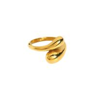 Stainless Steel Finger Ring, 304 Stainless Steel, 18K gold plated, fashion jewelry & for woman, golden, 15.80mm, Sold By PC