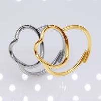304 Stainless Steel Open Finger Ring Heart Vacuum Ion Plating fashion jewelry & Unisex & hollow 16mm Sold By PC