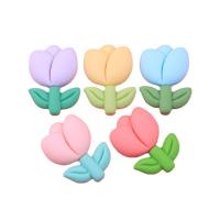 Mobile Phone DIY Decoration, Resin, Tulip, epoxy gel, more colors for choice, 33x23x9mm, 100PCs/Bag, Sold By Bag