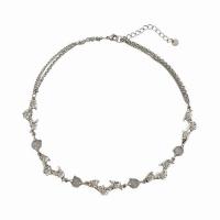 Титановые стали ожерелье, титан, с цинковый сплав, с 6cm наполнитель цепи, плакирован серебром, ювелирные изделия моды & Женский, серебряный, длина:39 см, продается PC