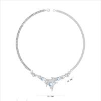Zinc Alloy Jewelry Necklace with Sea Opal with 5cm extender chain silver color plated fashion jewelry & for woman silver color nickel lead & cadmium free Length 47.5 cm Sold By PC