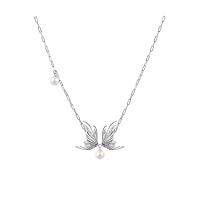 Plastične biserna ogrlica, Cink Alloy, s Plastična Pearl & Mesing, s 5cm Produžetak lanac, srebrne boje pozlaćen, modni nakit & za žene, srebro, Dužina 45 cm, Prodano By PC