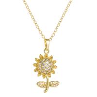 Cubic Zircon Micro Pave Brass Necklace, gold color plated, different styles for choice & micro pave cubic zirconia & for woman, 30x15mm, Length:Approx 17.7 Inch, Sold By PC