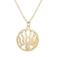 Cubic Zircon Micro Pave Brass Necklace gold color plated & micro pave cubic zirconia & for woman & hollow Length Approx 17.7 Inch Sold By PC