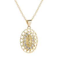 Cubic Zircon Micro Pave Brass Necklace, gold color plated, different styles for choice & micro pave cubic zirconia & for woman, 26x15mm, Length:Approx 17.7 Inch, Sold By PC