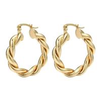 Brass Hoop Earring, 14K gold plated, fashion jewelry & for woman, 30mm, Sold By Pair