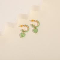 Acrylic Jewelry Earring Brass with Acrylic 14K gold plated for woman & enamel Sold By Pair