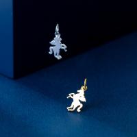 925 Sterling Silver Pendant, Unicorn, plated, more colors for choice, 12.50x9mm, Sold By PC