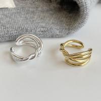 Solidny srebrny pierścień, Srebro 925, Powlekane, regulowany & dla kobiety & pusty, dostępnych więcej kolorów, rozmiar:6-8, sprzedane przez PC