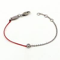 Stainless Steel Jewelry Bracelet, 304 Stainless Steel, with Polyester Cord, with 1.96inch extender chain, Vacuum Ion Plating, for woman & with rhinestone, more colors for choice, Length:Approx 5.9 Inch, Sold By PC