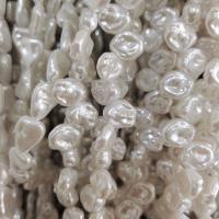 ABS Plastic Beads, ABS Plastic Pearl, Baroque, DIY, white, Sold Per Approx 14-15 Inch Strand