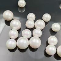 ABS-Kunststoff-Perlen, DIY & verschiedene Größen vorhanden & halbgebohrt, weiß, 10PCs/Menge, verkauft von Menge